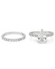 GIA Certified Pear Cut Diamond Solitaire Engagment Ring Set in 18KW